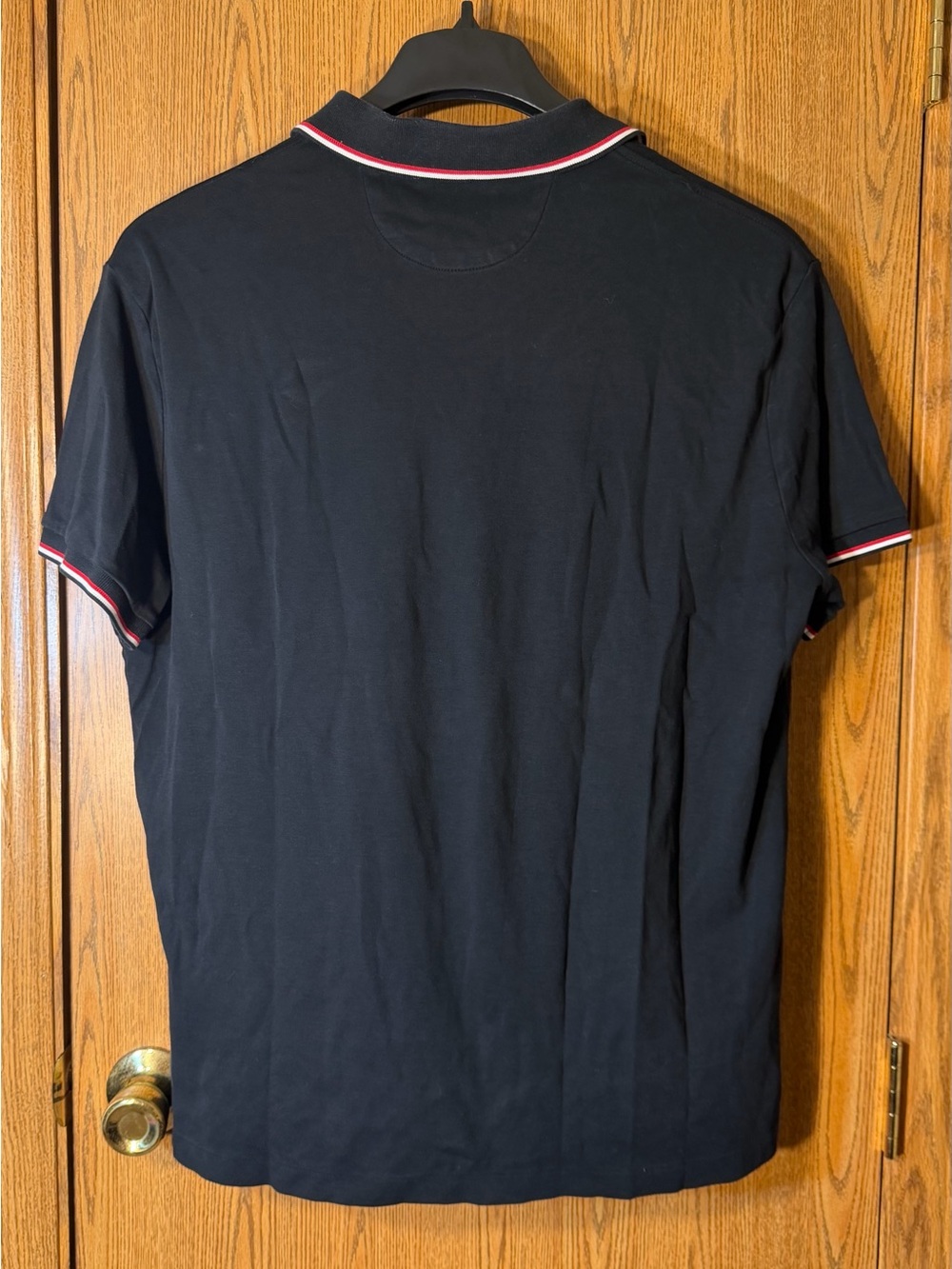 Ralph Lauren Black Polo with White Embroidered Logo and Red-Trim Collar - Picture 4 of 4